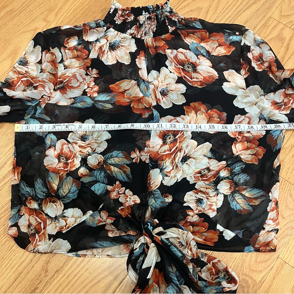 Nicholas Dark Floral Silk Blouse - Picture 12 of 14